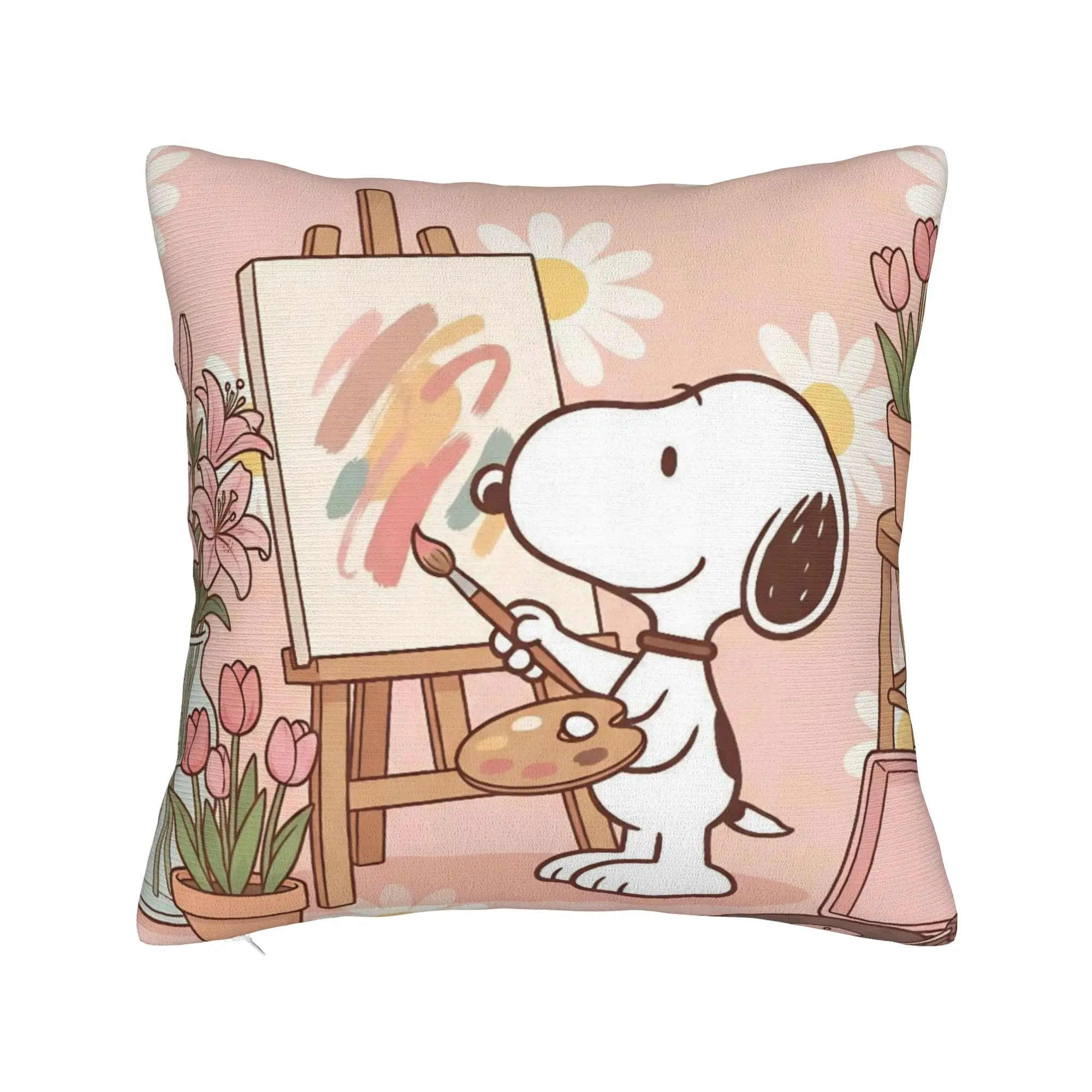 Drawing Cute S-Snoopys Square Pillow Covers Polyester Bed Car  Cushion Case Creative Decorative Pillow Cover 40*40