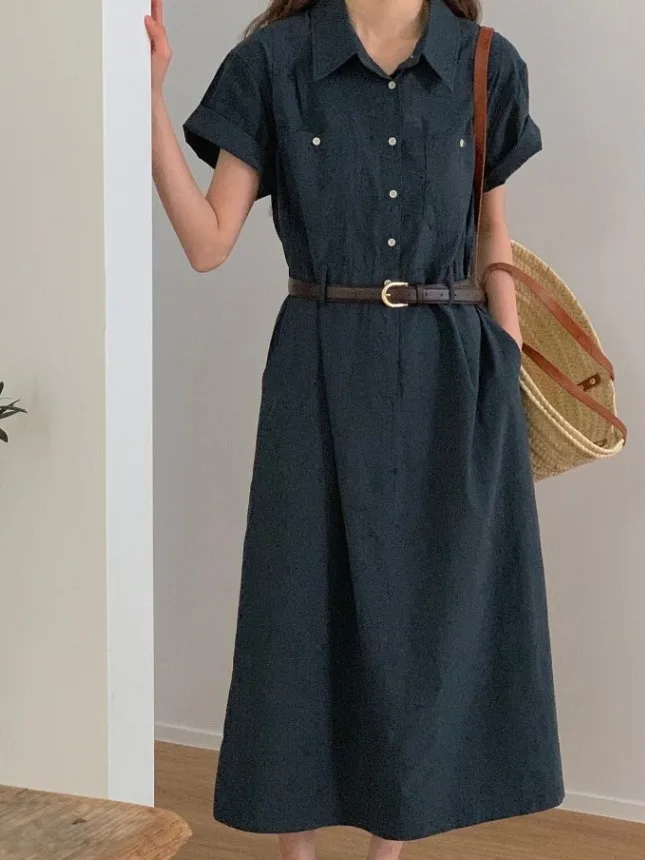 Neue Sommer Vintage Damen Dr Double ket Ba Split elastische Taille High-End-Sensation geeignet für verschiedene Eingriffe