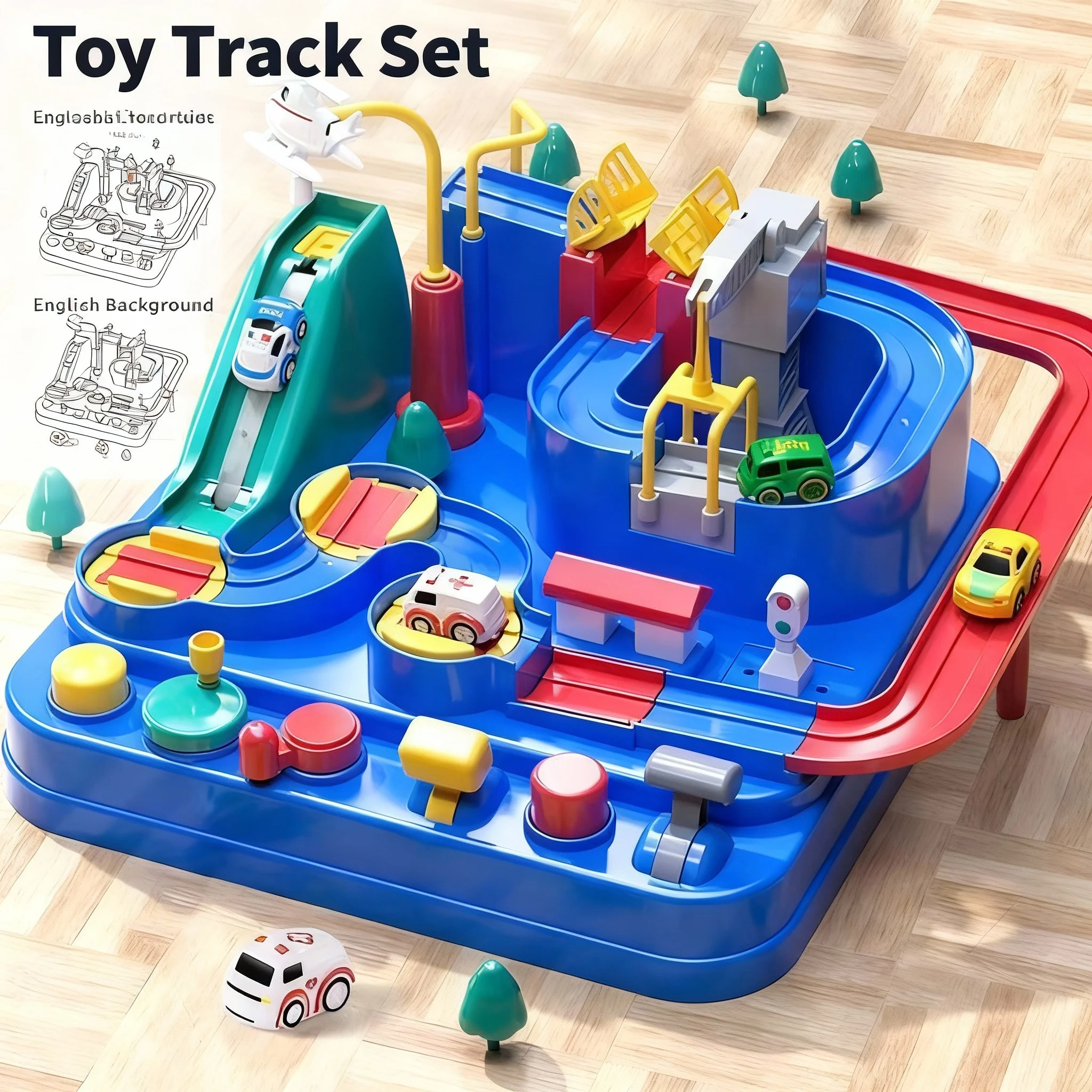 

Электрический гоночный трек для машинок, игрушка для детей, развивающая игра-головоломка, настольный подарочный набор, железная дорога