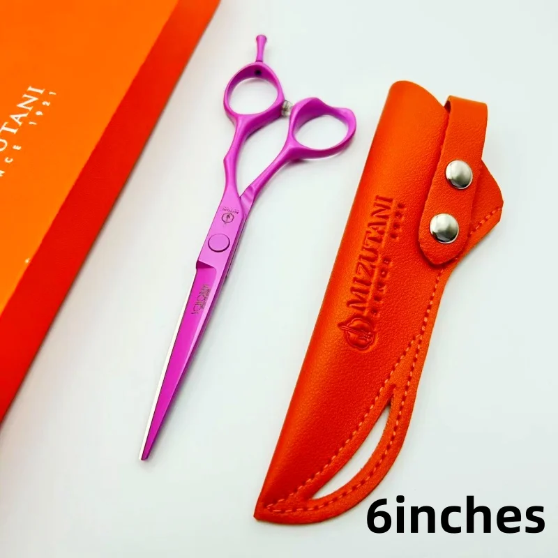 

MIZUTANI barber, Pink Scissors，professional haircut tools, Barber specific scissorsthinning scissors,6.0-inch ,440C, VG10.