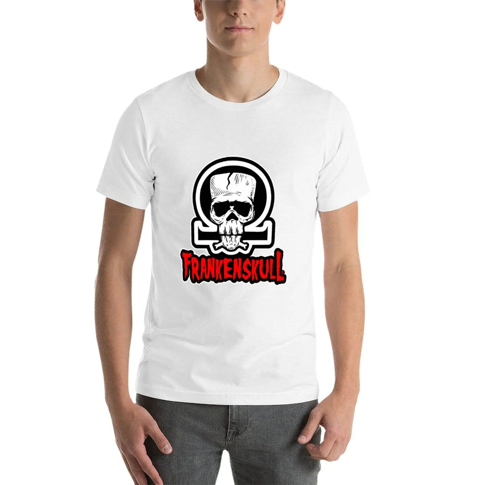 FrankenSkull- Detailed Logo T-Shirt man clothes topping mens shirts graphic tee