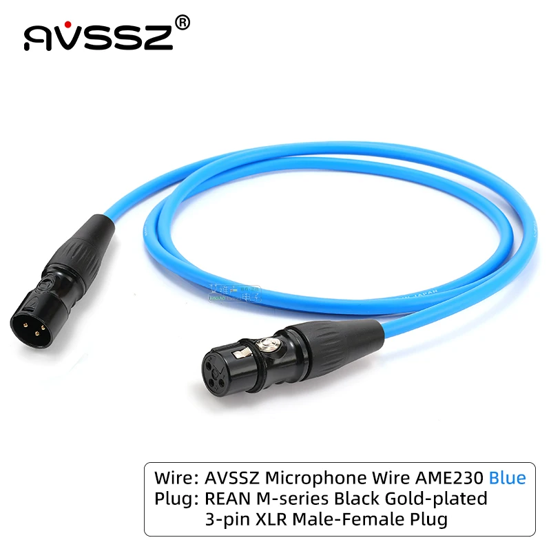 AVSSZ DIY 3 Pin XLR to XLR Cable Microphone Cable REAN Gold Plated Male to Female Plug Cannon Balance Line, Wires OD 6.0MM