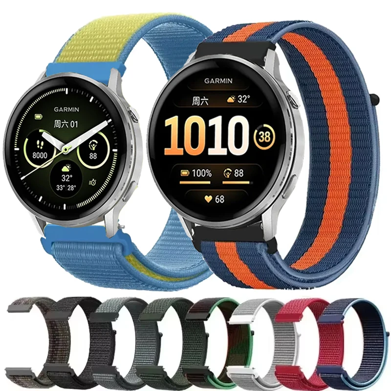 20 22 مللي متر حلقة نايلون للغارمين Venu 4 45 مللي متر/Venu 3 2 الفرقة ل Garmin Forerunner 55 158 970 965 255 265 245 645 /Vivoactive 6 5 4 #1