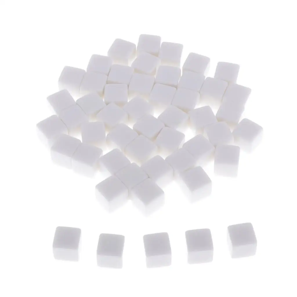 50PCS 14mm BLANK 6 SIDED for War Games, Sacrifice Markers White