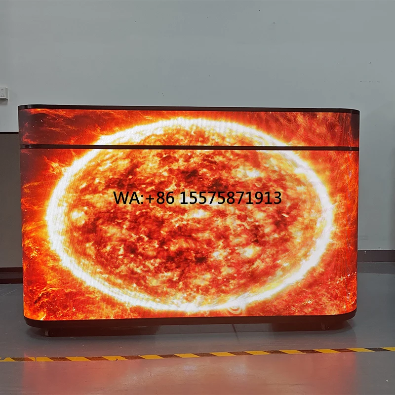 

Smart LED DJ Booth For Trade Station With Plexiglass 70 Inch Pixel Black Cloth Silent Disco 600 Pixels