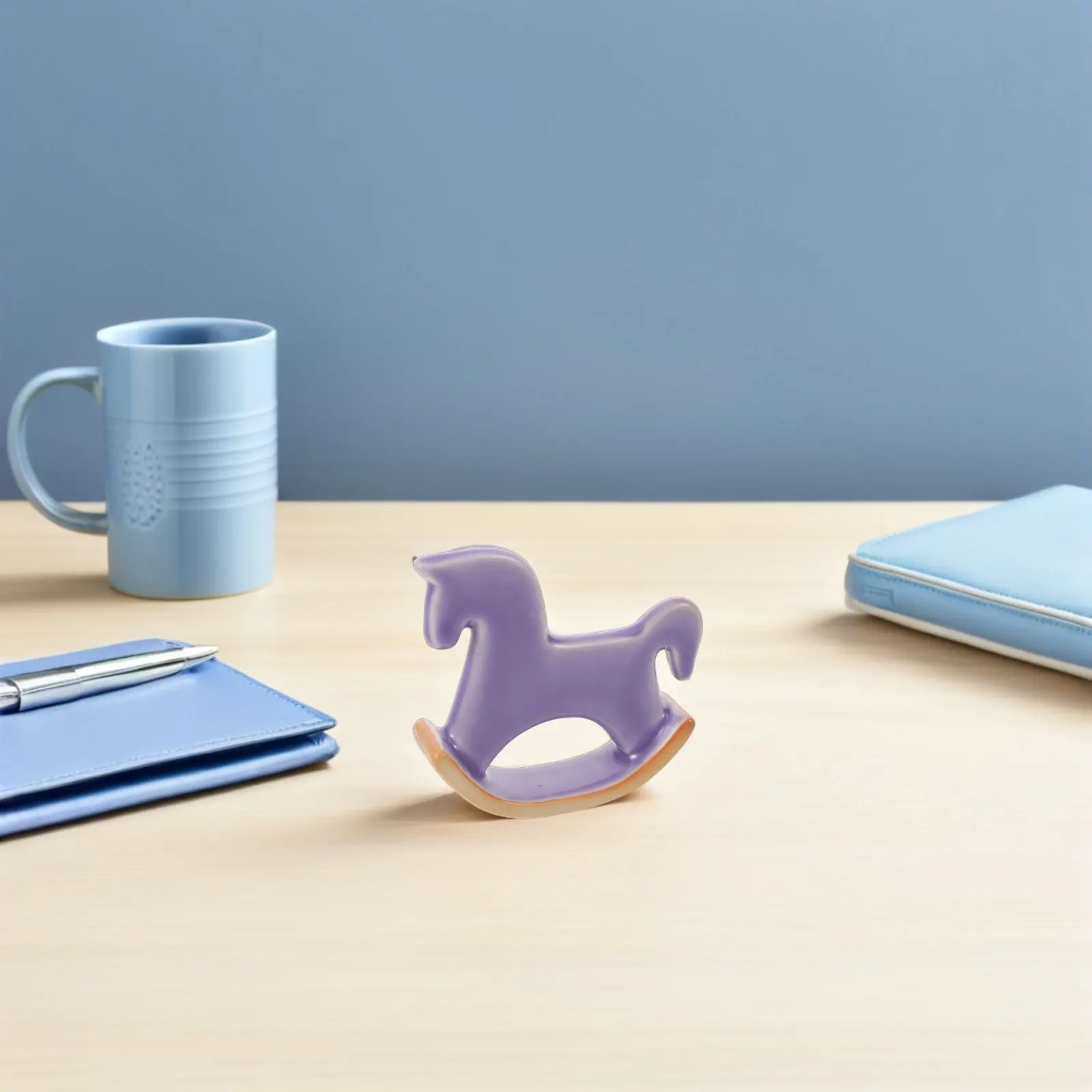Ceramic Rocking Horse Figurine Porcelain Animal Sculpture Miniature Table Ornament for Home Living Room Decor
