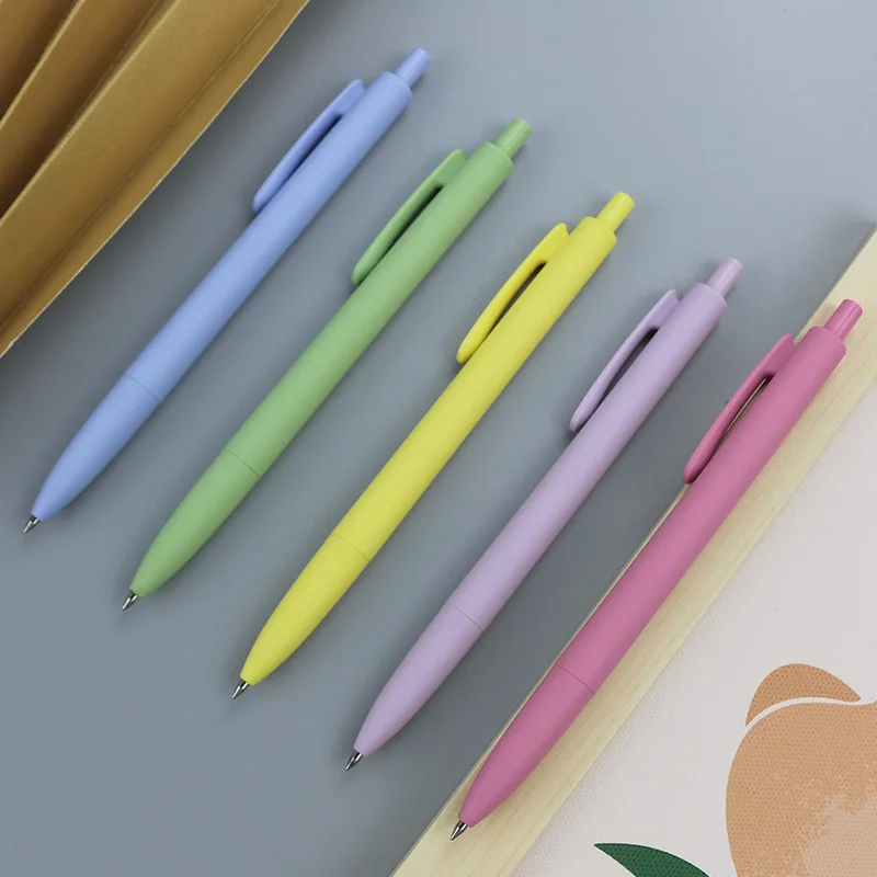 Candy colored plastic spray adhesive high aesthetic neutral pen macaron gift pen with multiple color options