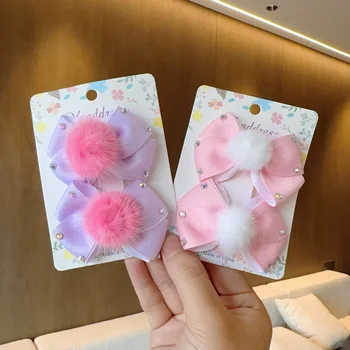 2 Stks/partij Baby Effen Haarelastiekjes Haarclips Lint Strik Haarspeld Voor Meisje Cheer Strik Haarspeldjes Kinderen Hoofddeksels Haaraccessoires