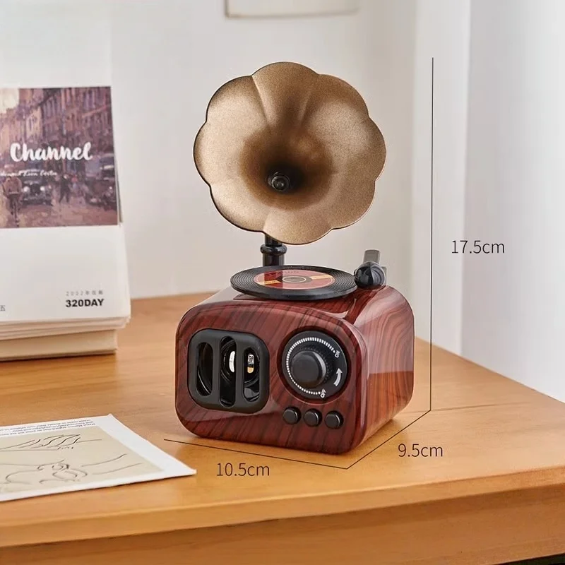 Music Boxes Home Accessories Vintage Gramophone Music Box Home Decoration Photography Props Indoor Artwork Holiday Gift