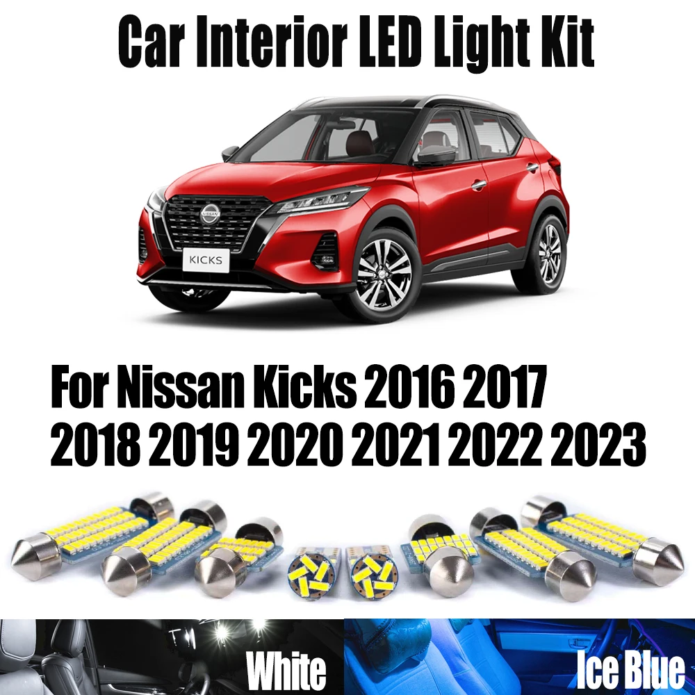 

11Pcs Canbus For Nissan Kicks 2016-2020 2021 2022 2023 Car Accessories LED Interior Map Dome Trunk License Plate Bulbs Light Kit