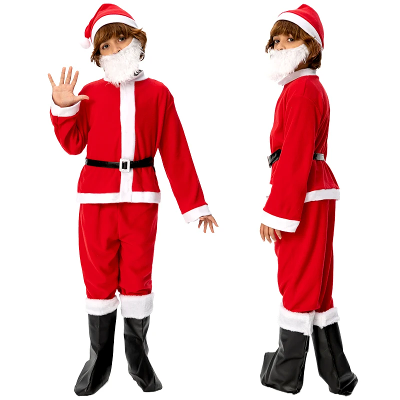 Kids Christmas Clothing Set Kids Tops Pants Hat Belt Children Xmas Clothes Boy Birthday Costume ﻿