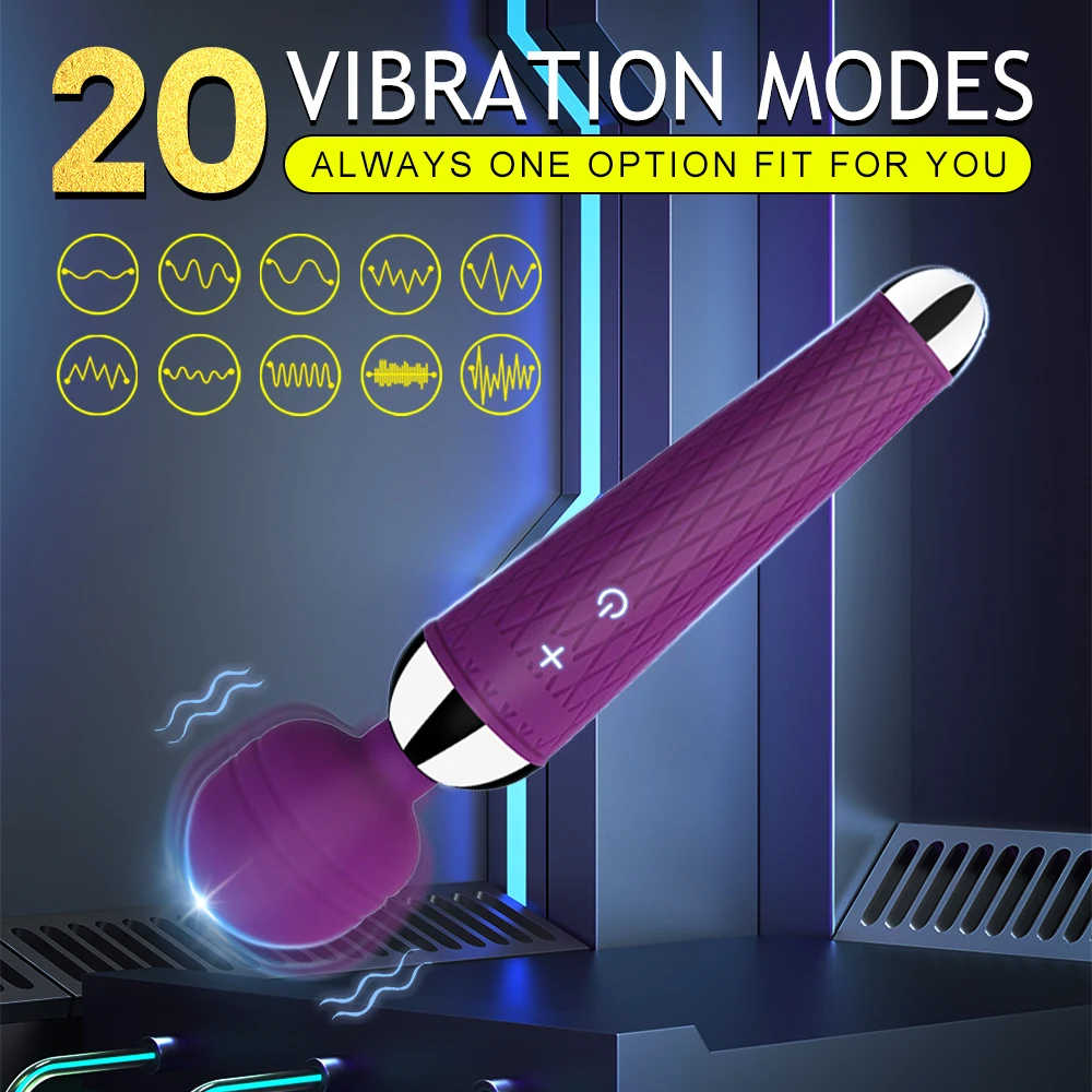 Powerful Oral Clit Vibrators USB Charge Av Magic Wand Vibrator Anal Massager Adult Sex Toys For Women Safe Silicone Sex Product