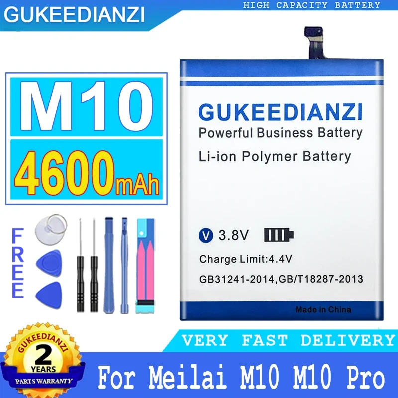 

4600mAh GUKEEDIANZI Battery For Meilai M10Pro M10 Pro Big Power Bateria