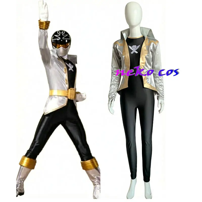 

nekocos Kaizoku Sentai Gokaiger Gokai silver bodysuit Cosplay Costume Custom Size