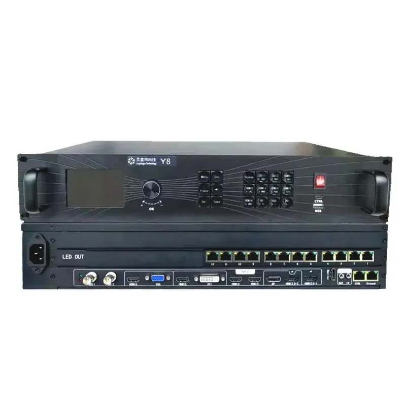 Linsn Y8-412  2-in-1 video processor with 12 network ports, maximum pixel count of 7.8 million