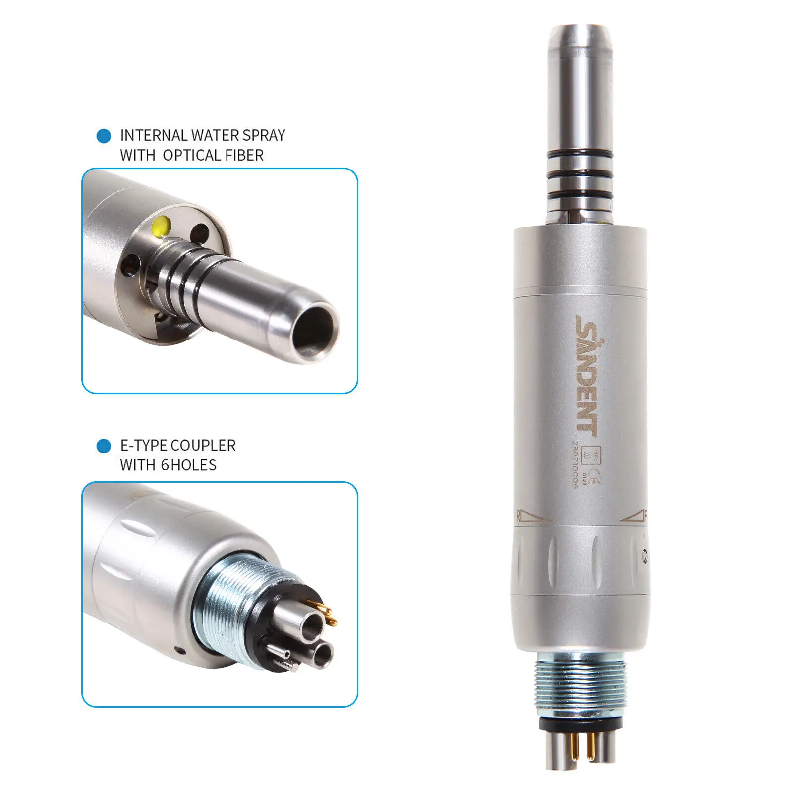 Dental Prophy Internal Water Spray Handpiece Air Motor 6Hole LED Electric Micro Motor 1:1 Fiber Optic NSK Style