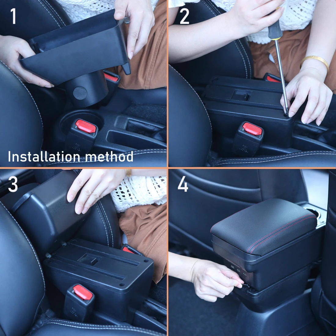 For Seat Ibiza Armrest Box For Seat Ibiza 6j Ibiza 6L Car Armrest Auto Storage Box Retrofit parts Interior Car Accessories
