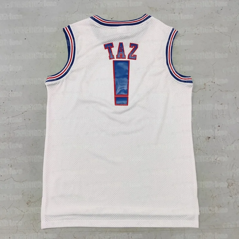Camiseta sin mangas de baloncesto 3D estampada de la familia Tune Squad 2026 Trillast Space Jam Bugs 1 Lola 10 Murray 22 TAZ D. Duck 2 White