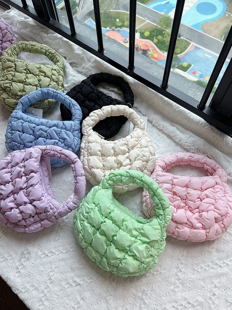

Cloud Dumpling Bag Women's Handbag New Fashion British Style Lightweight Foldable Soft Handle Polyester Zipper Cl...
