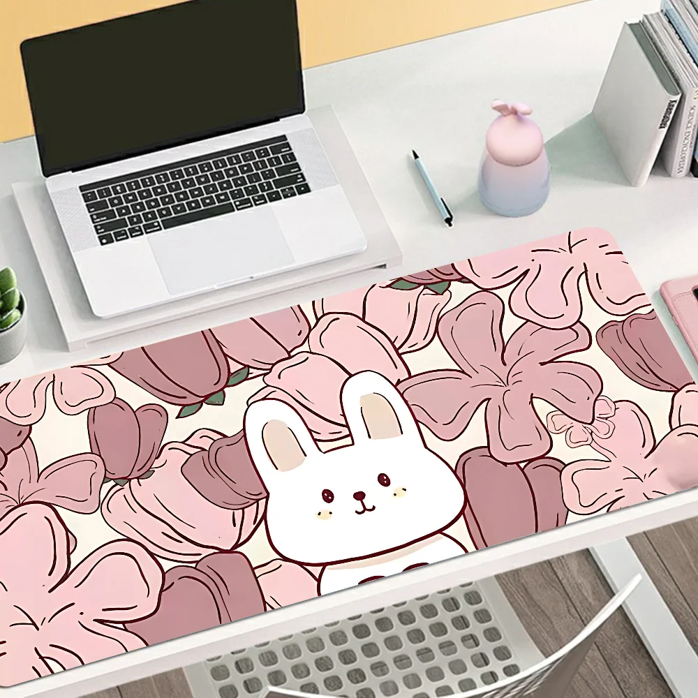 

Cute Rose Rabbit Mousepad Mousepad New Arrivals Large Gaming Mousepad L XL XXL Gamer Mouse Pad Size For Keyboards Mat