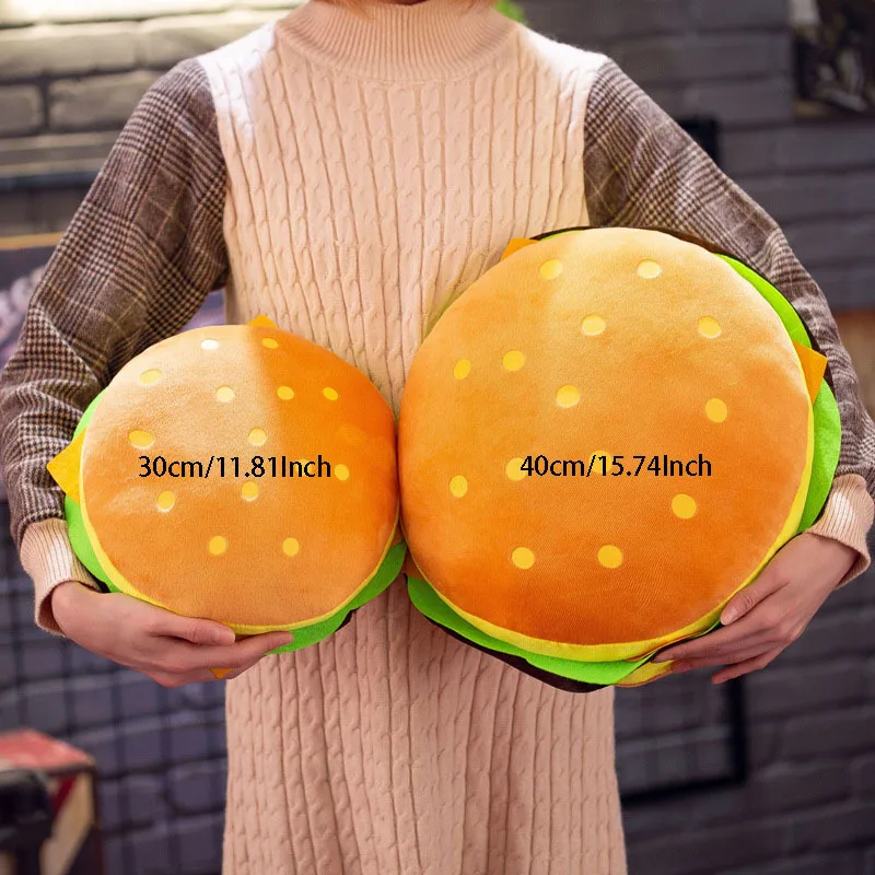 Hamburger Plush Pillow, 3D Simulation Cheeseburger Pillow Burger Plush Hugging Pillow Cushion for Home Decor