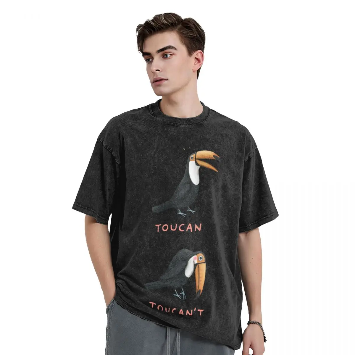 Toucan Toucan't T-Shirt korean fashion oversized graphic tee customs mens t shirts