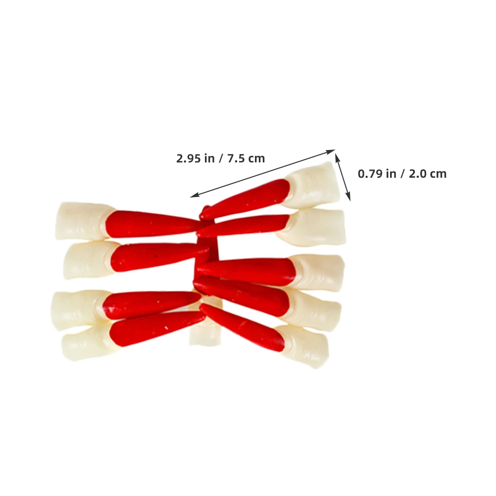 60 Pcs Witch Nails Halloween Costume Props Fake Party Favors Prom Decorations Emulsion Claws Finger