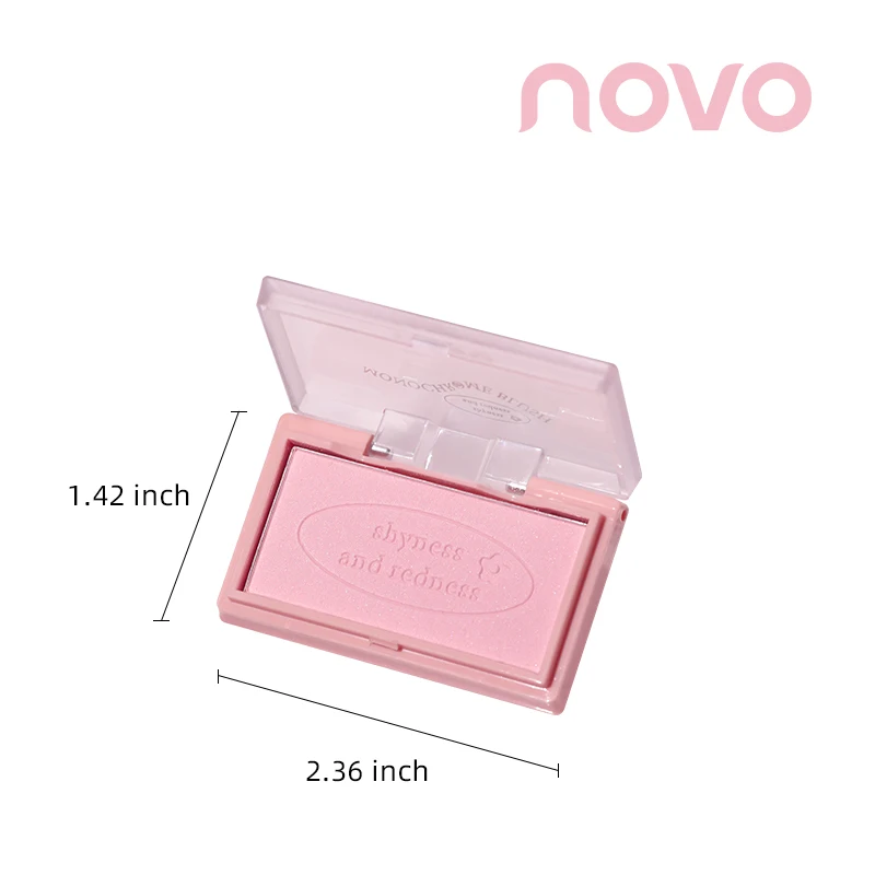 Blusher de Névoa Suave Monocromática, Sombra Matte Velvet, Longa Duração, Maquiagem Rosto Impermeável, 6 Cores, Rosa, Pêssego