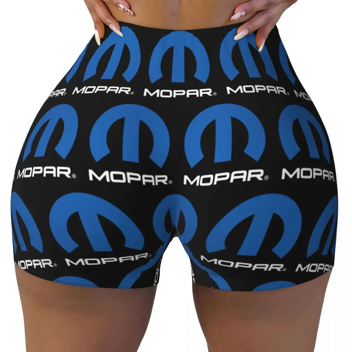 Personalizado mopar logotipo preto americano caminhoneiro yoga shorts feminino ginásio treino correndo atlético vôlei biker shorts