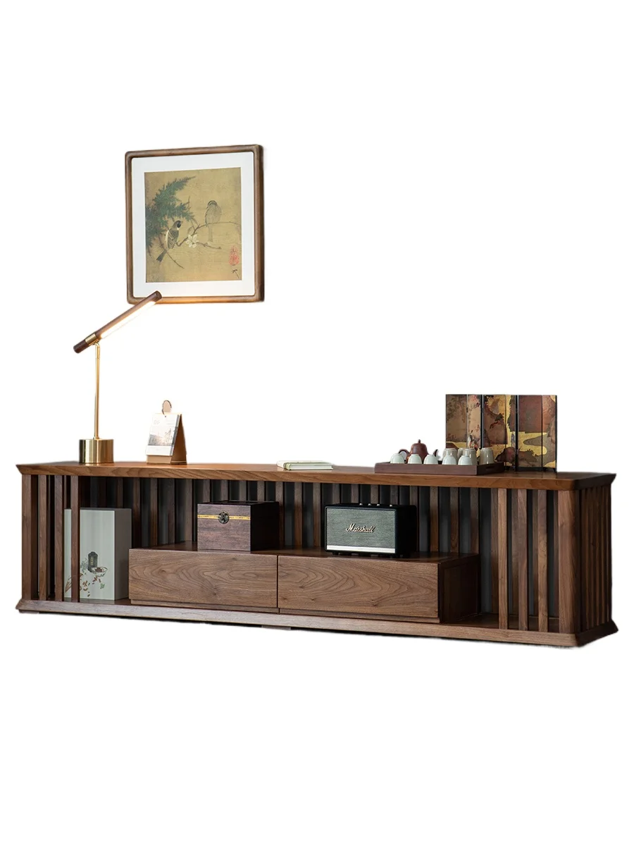 

Новый китайский шкаф для телевизора из цельного дерева от пола до потолка, гостиная, бытовая, маленькая квартира, шкаф для телевизора, журнальный столик для хранения