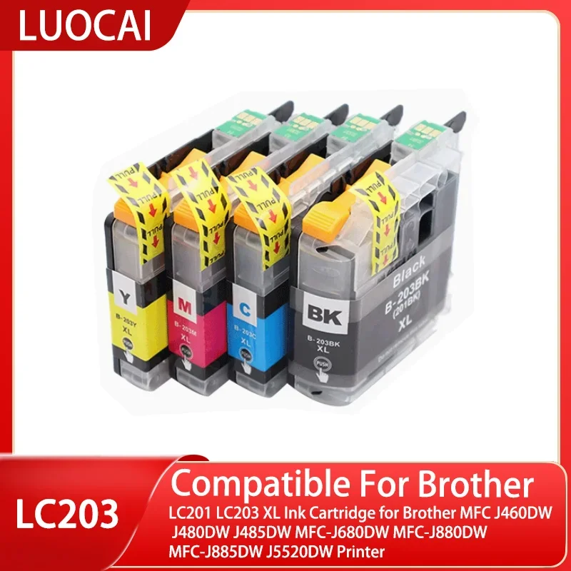 LC201 LC203 XL Ink Cartridge for Brother MFC J460DW J480DW J485DW MFC-J680DW MFC-J880DW MFC-J885DW J5520DW Printer