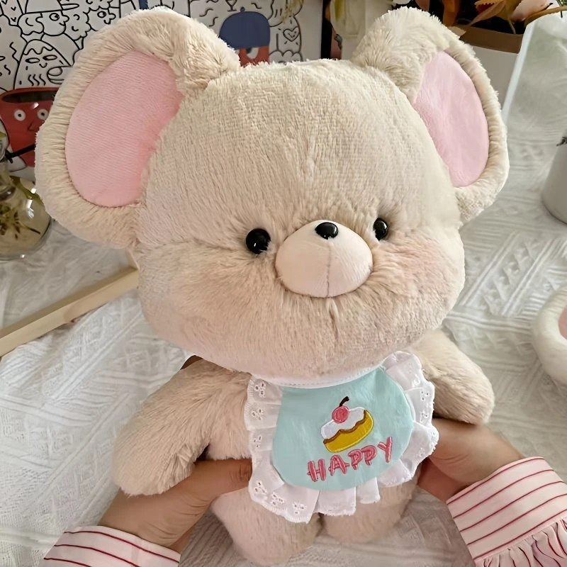 30CM schattige slabbetje muis knuffel om te slapen met liefde rond Kawaii dierenpoppen om kinderen verjaardag kerstcadeaus te geven