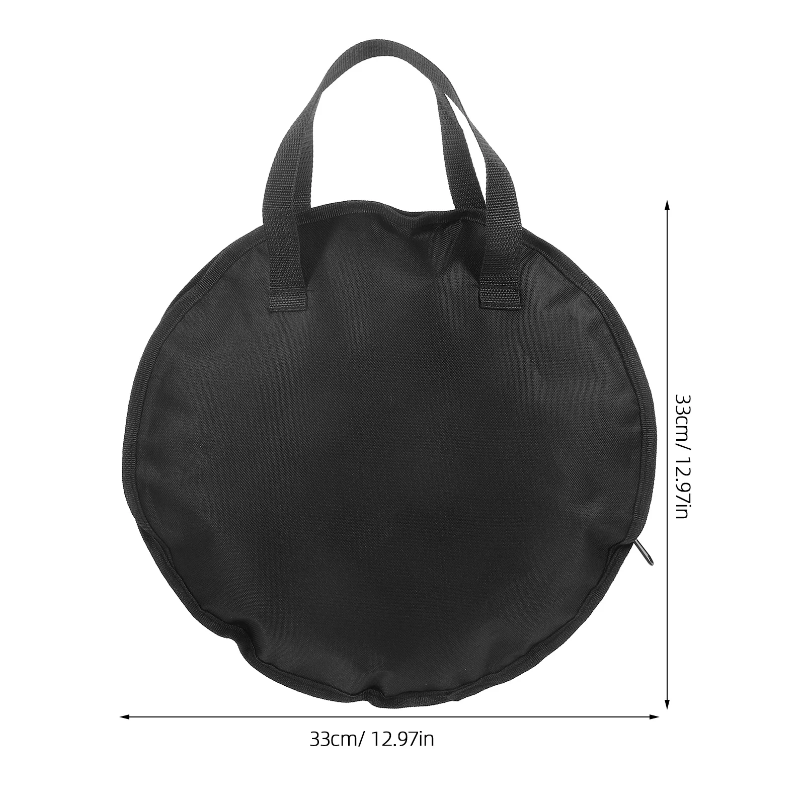 حقيبة تخزين طبلة البكم السوداء، حقيبة محمولة مقاومة للماء، حزام منسوج يدويًا عالي الكثافة، سحاب مقاوم للصدأ للقرع #6