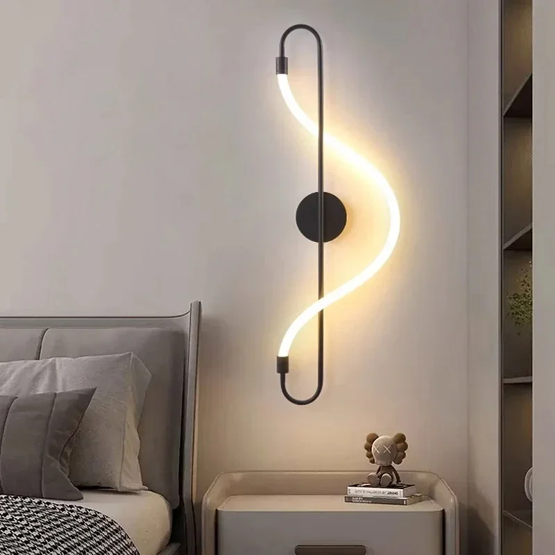 Imagem -03 - Led Modern Wall Lamp For Home Decor Mangueira Longa Luz de Parede para Mesa Sala de Jantar Bar Suspensão Design Corredor Iluminação de Fundo Luxo