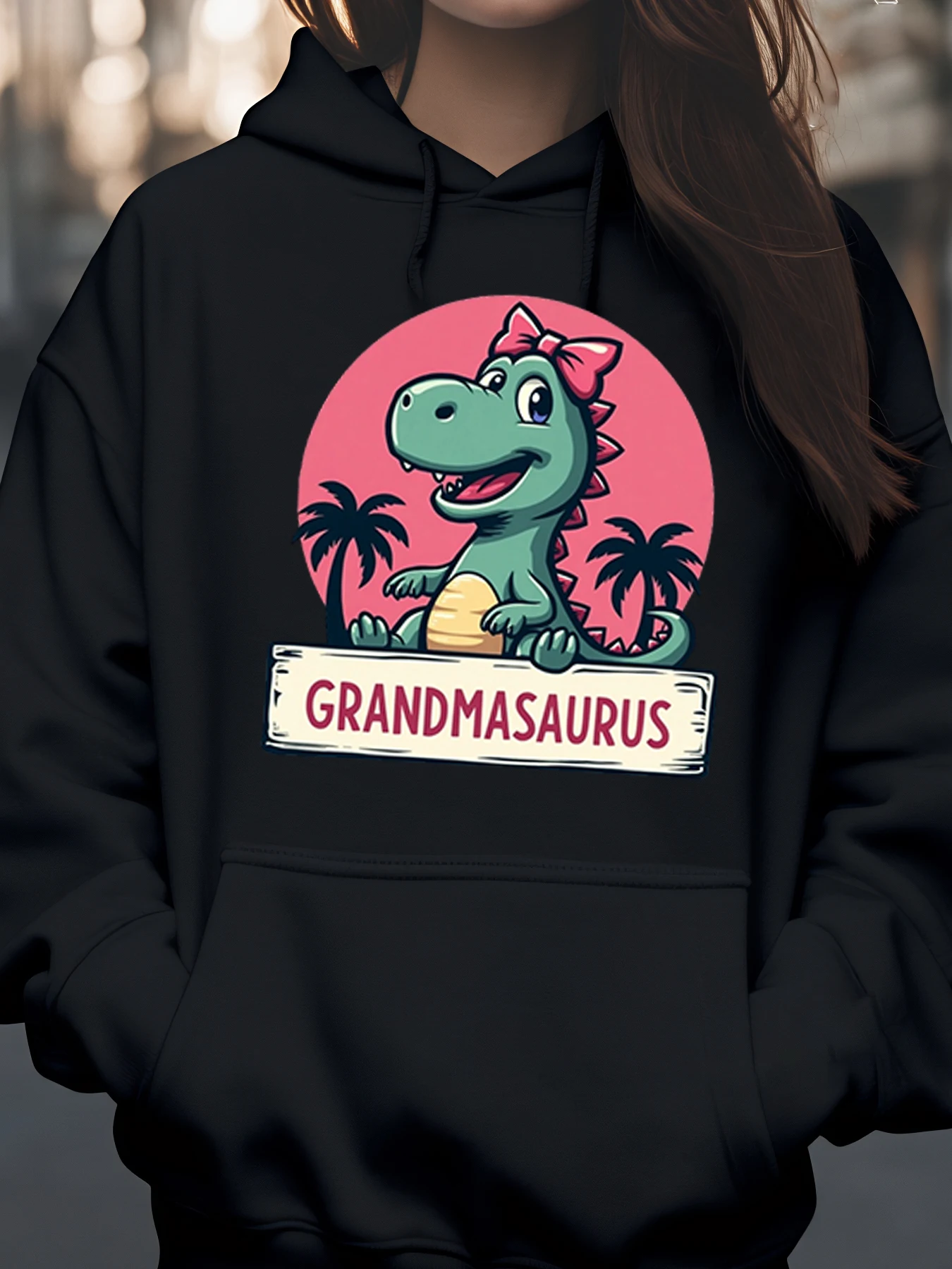 

Толстовка с принтом динозавра Grandmasaurus, повседневная одежда ко Дню матери, женская мода