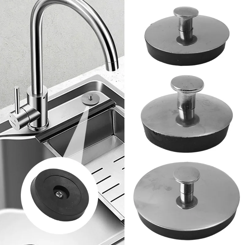 1/3pcs Stainless Steel Bath Plug Kitchen Sink Leakproof Stopper Universal Washbasin Bathtub Drain Stoppers Bathroom Accessories