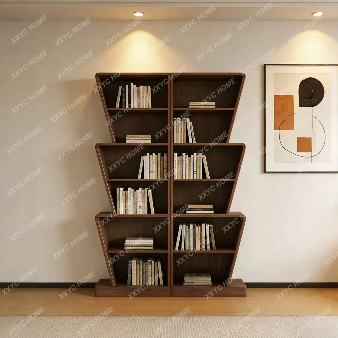 Corner bookshelf Modern minimalist living room creative solid wood corner shelf