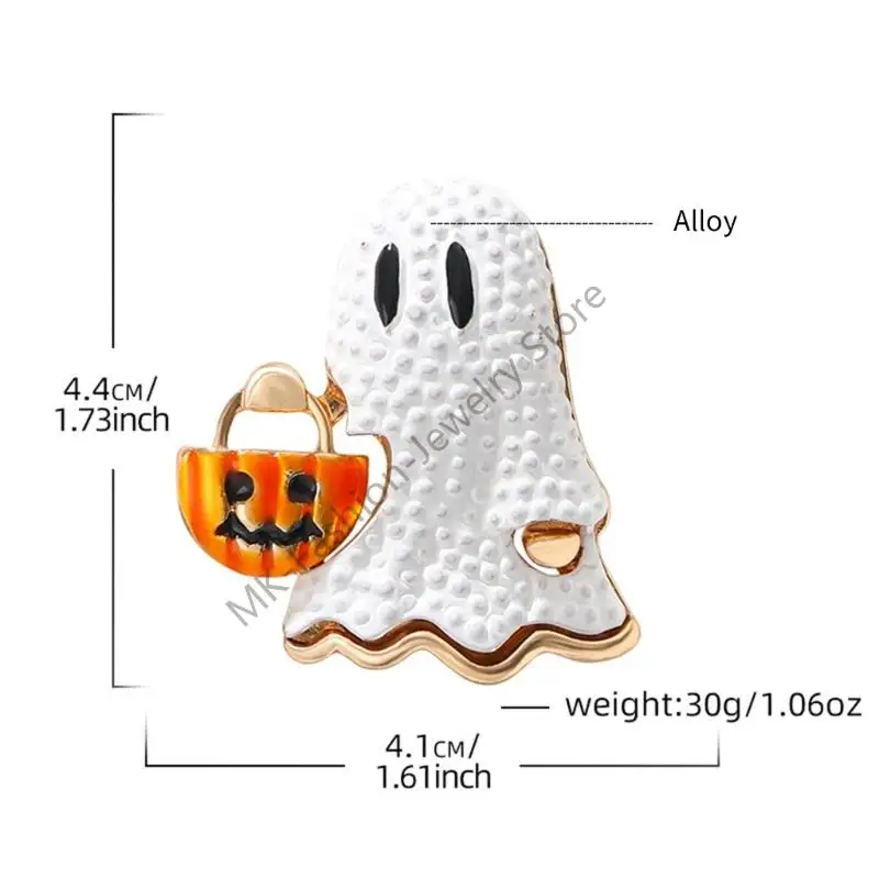 Q6PF الشبح الأبيض وتصميم اليقطين بروش لحدث Halloweens