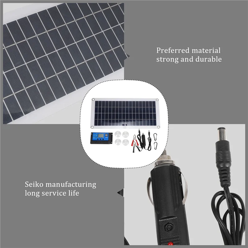 แผงโซลาร์เซลล์แผงโซล่ายืดหยุ่น10W สำหรับรถยนต์เรือบ้านหลังคารถตู้ตั้งแคมป์พลังงานแสงอาทิตย์50A