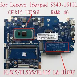 For Lenovo IdeaPad S340-15IIL Laptop Motherboard CPU: I5-1035G1 RAM:4G LA-H103P FRU:5B20W89115 5B20W89112 5B20W89111 5B20W89116