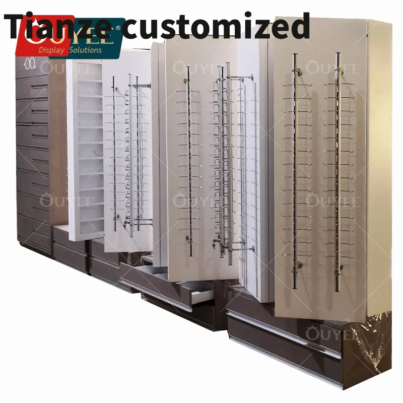 

Customized-fashion eyewear shop storage cabinet glasses wall furniture lockable wall mounted sunglasses store display shelf