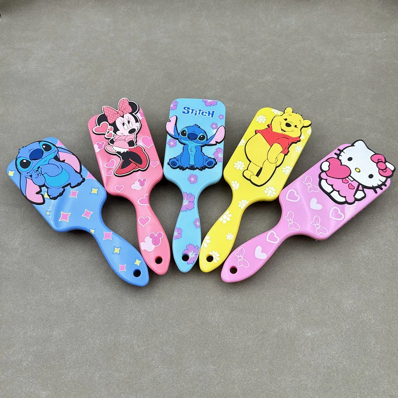 

Stitch Air Cushion Combs Cartoon Minnie Mouse Pooh Bear Anime 3D Massage Comb Hair Brush Haircare Hairdressing Tool Girl Gifts