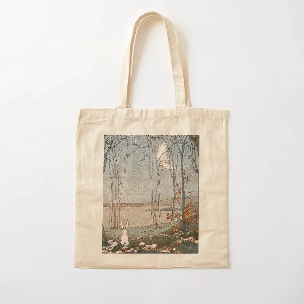 

Bunny and the New Moon - Shirley Kite Tote Bag custom bags canvas shopping bag supermarket folding bag Gift bags