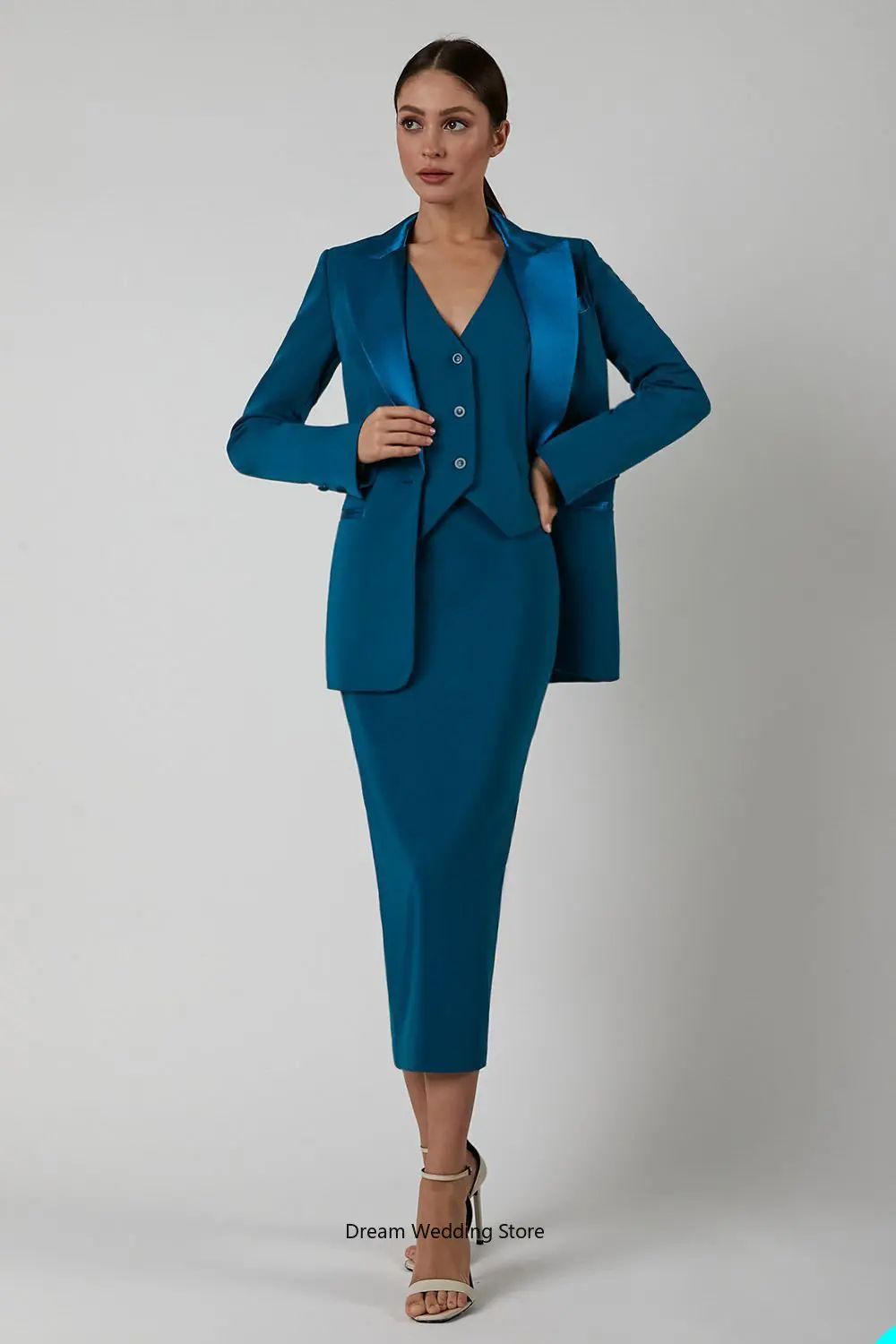 Ensemble 3 pièces Sexy et élégant pour femmes, costume de bureau, simple boutonnage, Slim, robe de soirée, sur mesure