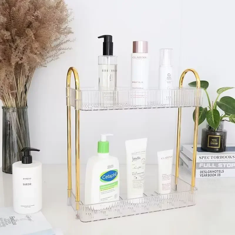 Modern Rectangular Storage Rack 3 Layer Plastic Polyester Shelf with Handle Sustainable Non Folding Organizer for Home Easy