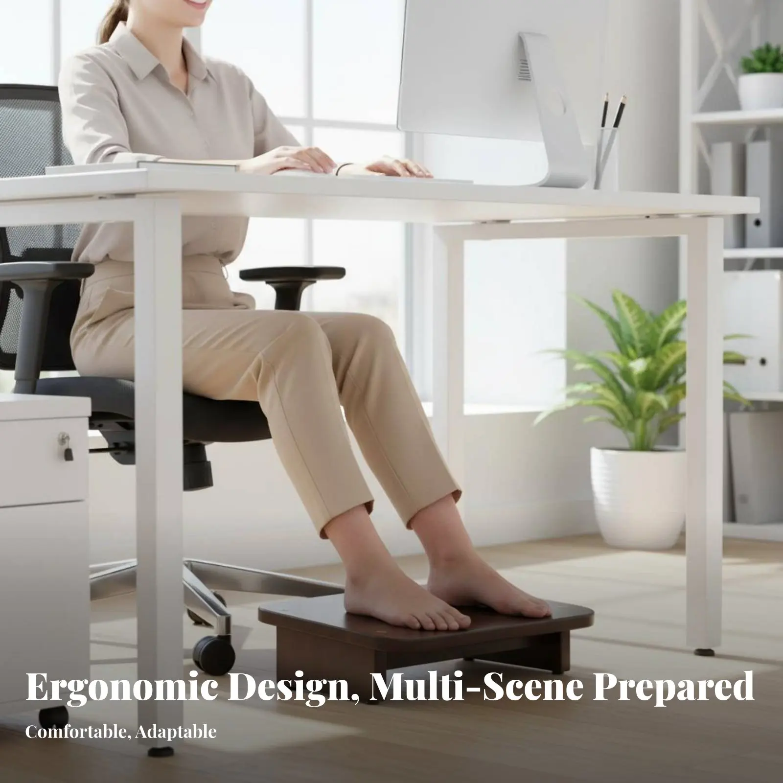 

Подставка для ног для стола. Подставка для ног, улучшающая осанку. Регулируемая по высоте, легко чистится. Для работников, работающих на дому.