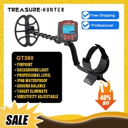 Treasure Hunter GT380 Professional Metal Detector Underground Waterproof Detector Pinpointer detector de metales High Sensitive