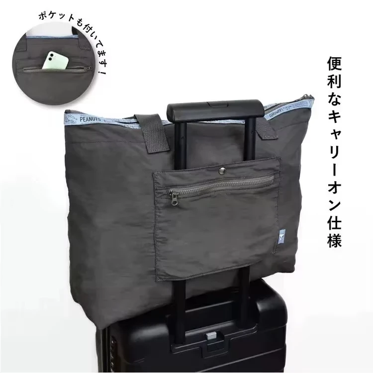 حقائب يد سنوبي كارتونية أنيمي حقيبة سفر ذات سعة كبيرة، حقيبة أمتعة، يمكن ملفوفة في حقيبة اللياقة البدنية المحمولة القابلة للطي