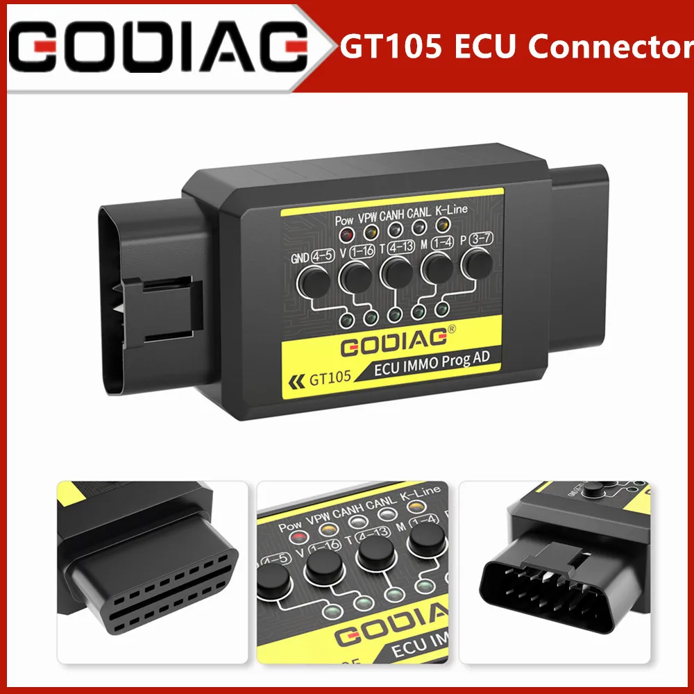 GODIAG GT105 OBD II Break Out Box OBD Assistant Plus Full Protocol OBD2 Universal Jumper AD ECU Connector