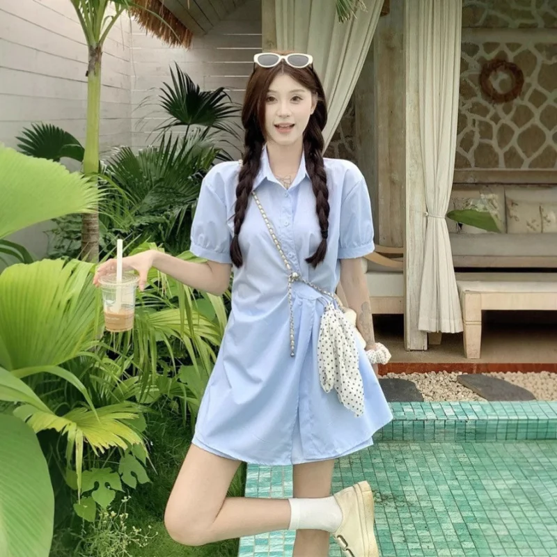 

Sweet and elegant halter-neck dress for petite girls, summer birthday party dress with a high-end feel, bow and bud design